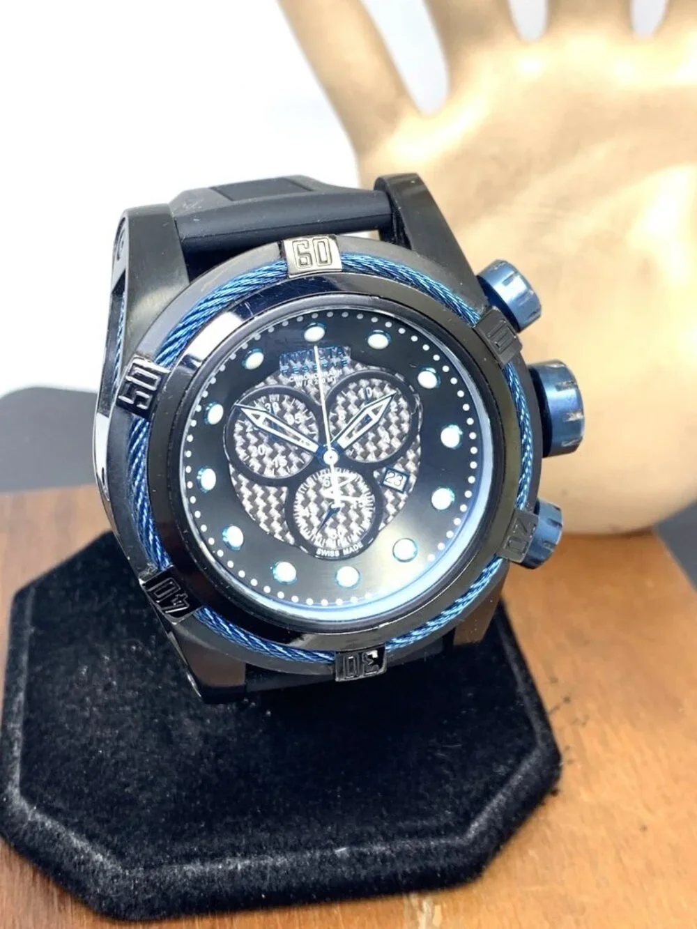 Invicta Men's Watch 19485 Reserve Bolt Zeus Swiss Black Chronograph Rubber Strap
